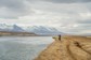 A fisher at river's edge in Iceland.